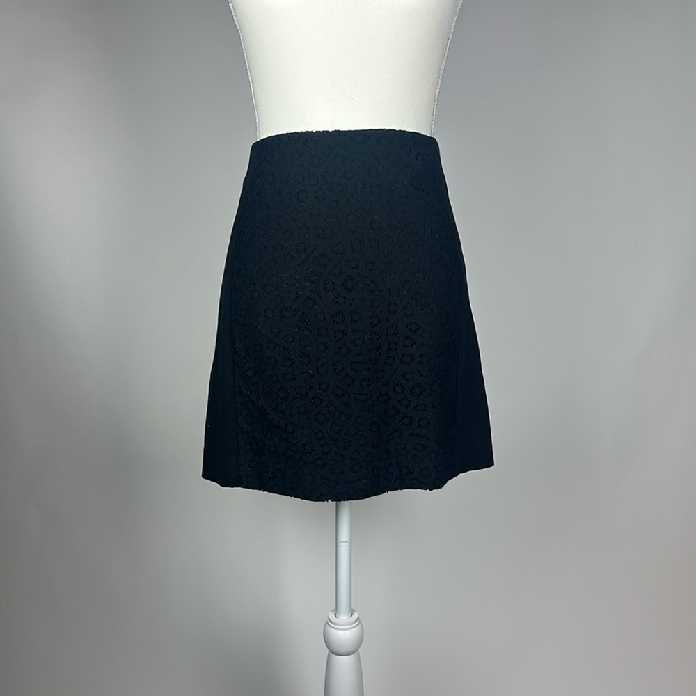 Black skirt with lace above the knee